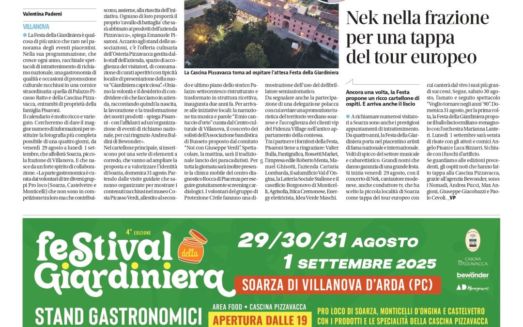 Cascina Pizzavacca si prepara allo show della Giardiniera!