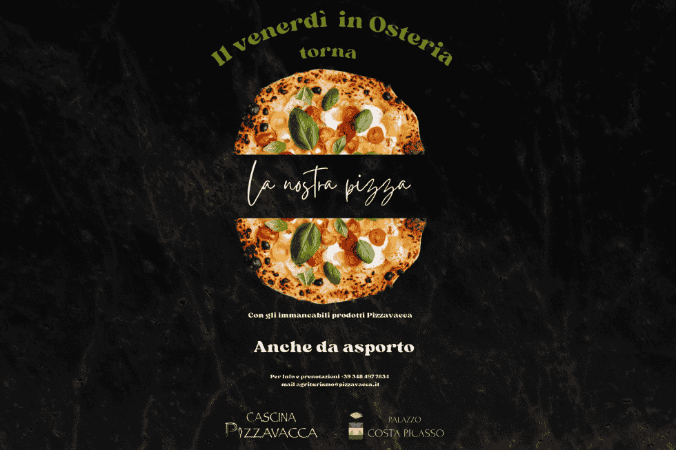Il venerdì pizza in osteria da Cascina Pizzavacca, anche d’asporto