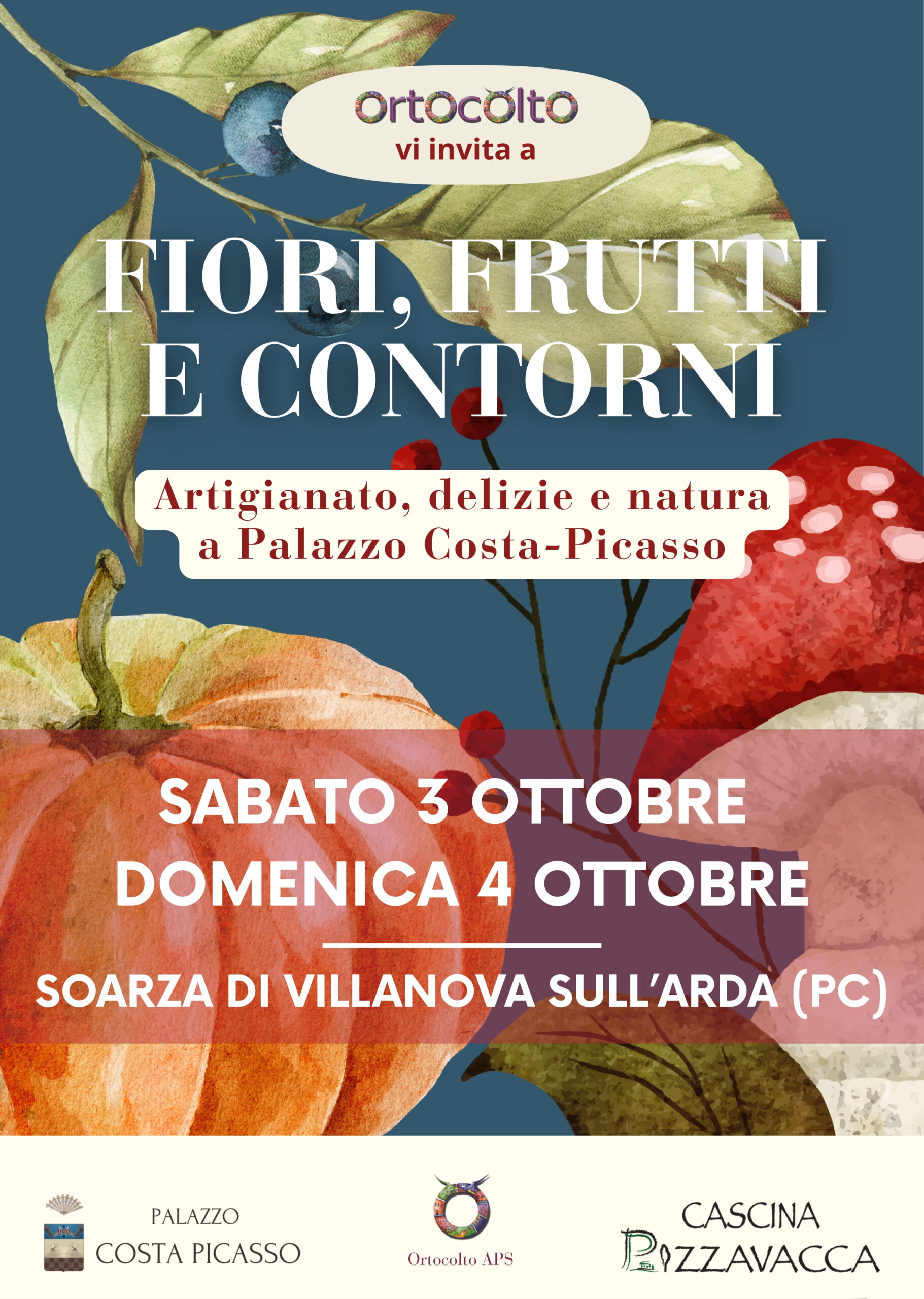 Fiori, Frutti e Contorni | Palazzo Costa Picasso – Cascina Pizzavacca Fiori Frutti e Contorni a Palazzo Costa Picasso – evento 3 e 4 ottobre a Soarza di Villanova sull’Arda